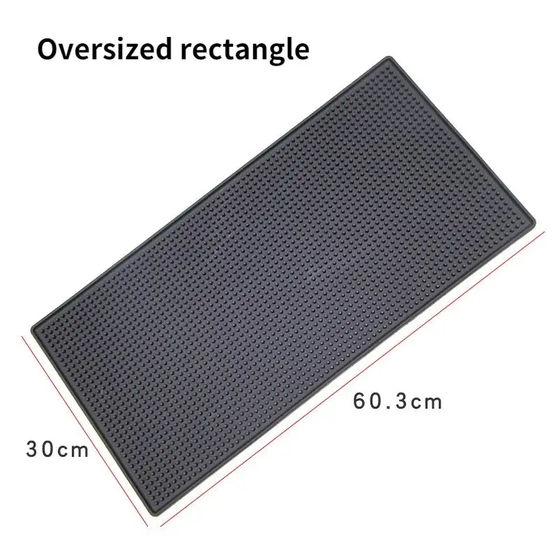 Black rubber raised dot coffee bar cup mats kitchen drain mat