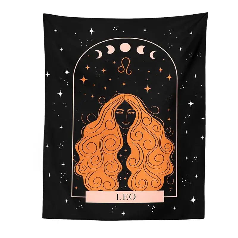 Black scorpio celestial constellation tapestry bedroom moon wall art