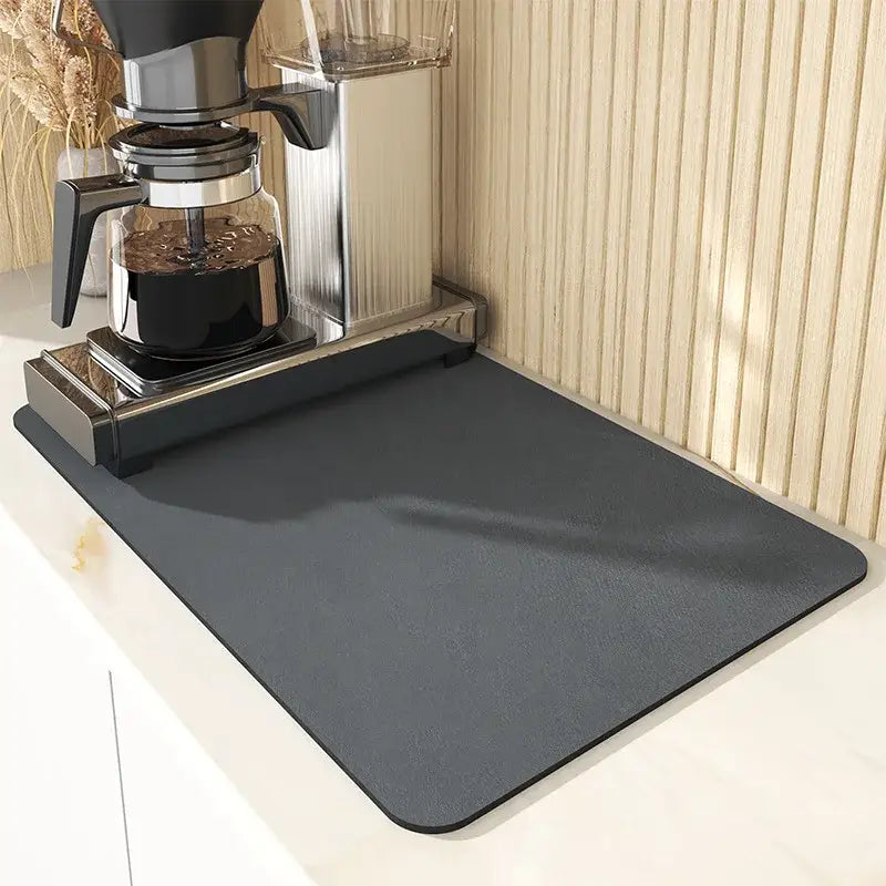Black silicone absorbent espresso machine mat kitchen coffee decor