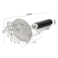 Black & silver stainless steel potato masher kitchen food crusher