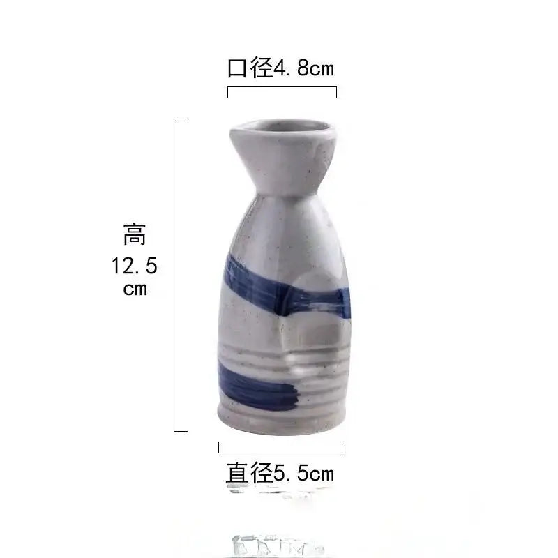 Black speckled ceramic wine sake set with heater for dining room