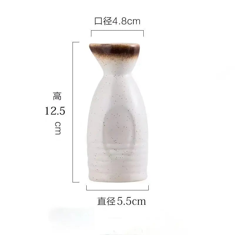 Black speckled ceramic wine sake set with heater for dining room