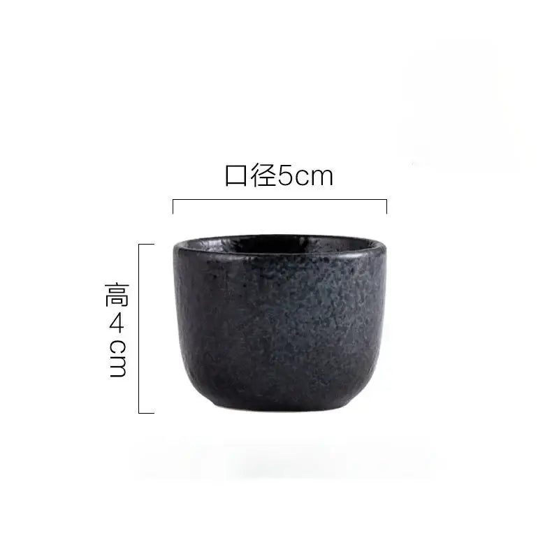 Black speckled ceramic wine sake set with heater for dining room