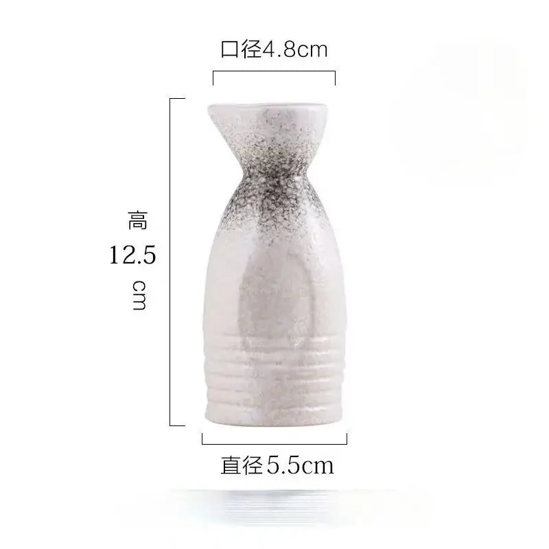 Black speckled ceramic wine sake set with heater for dining room