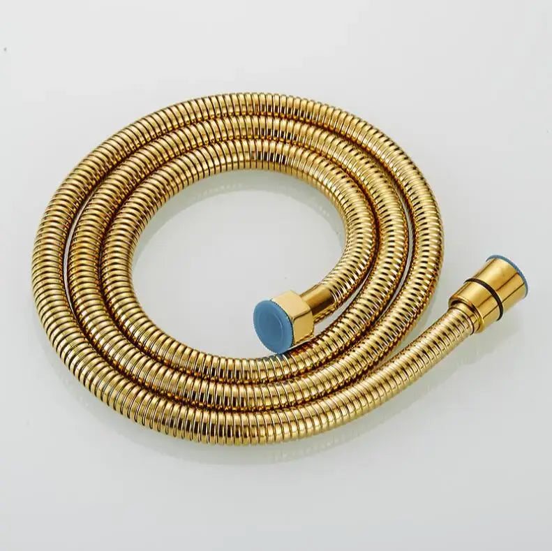 Black stainless steel flexible shower hose bathroom brass fittings