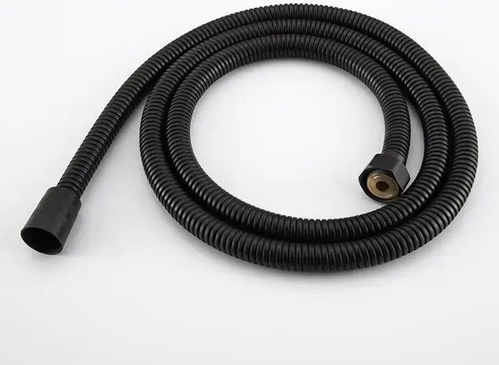 Black stainless steel flexible shower hose bathroom brass fittings
