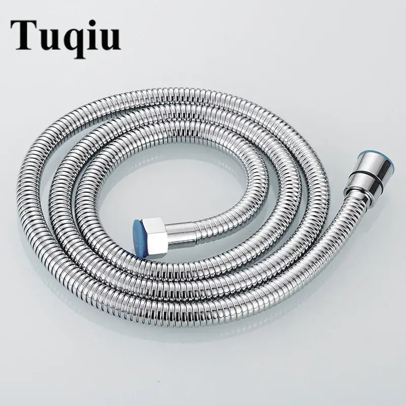 Black stainless steel flexible shower hose bathroom brass fittings