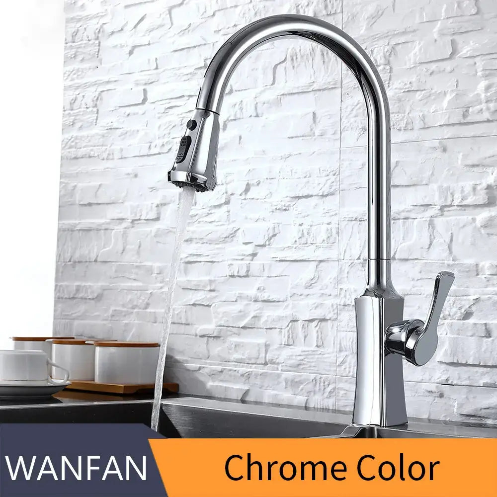Black stream handle matte black pull out faucet kitchen tap