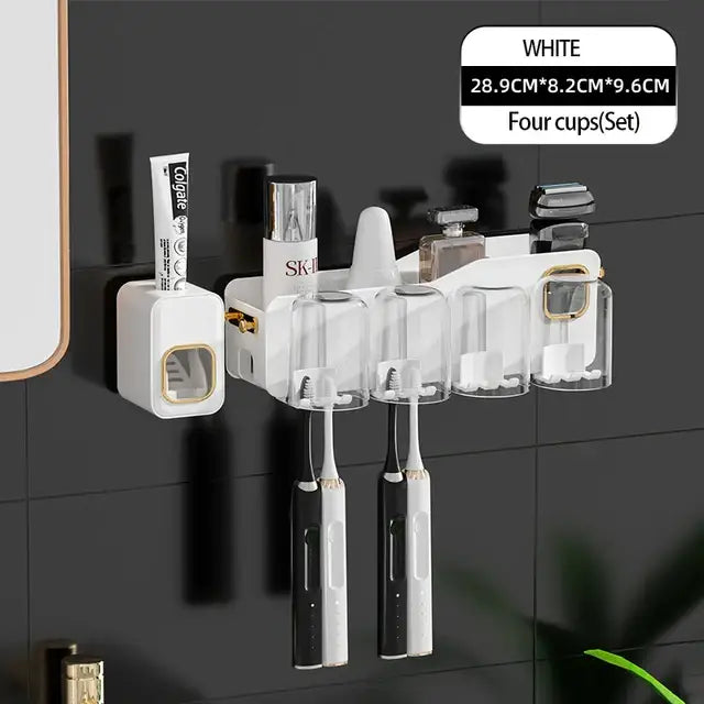Black translucent inverted toothbrush holder and bathroom storage rack