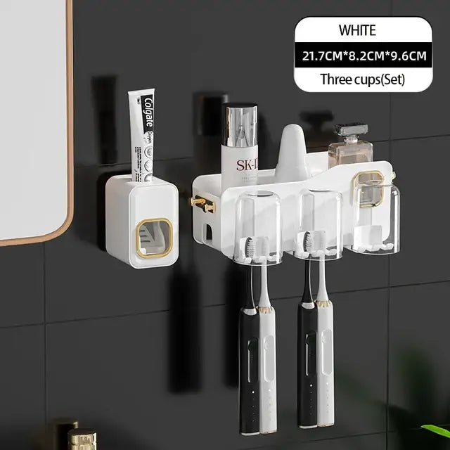 Black translucent inverted toothbrush holder and bathroom storage rack