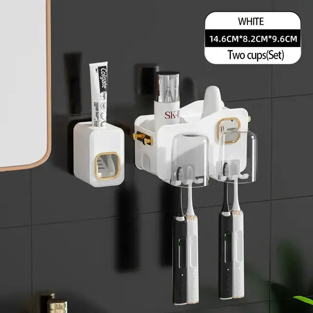 Black translucent inverted toothbrush holder and bathroom storage rack