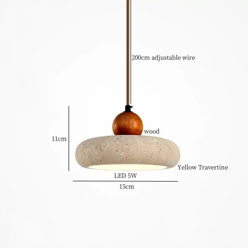 Black travertine led pendant light dining room lava stone globe