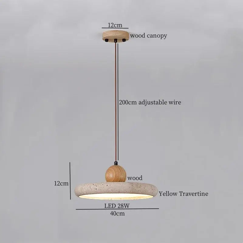 Black travertine led pendant light dining room lava stone globe
