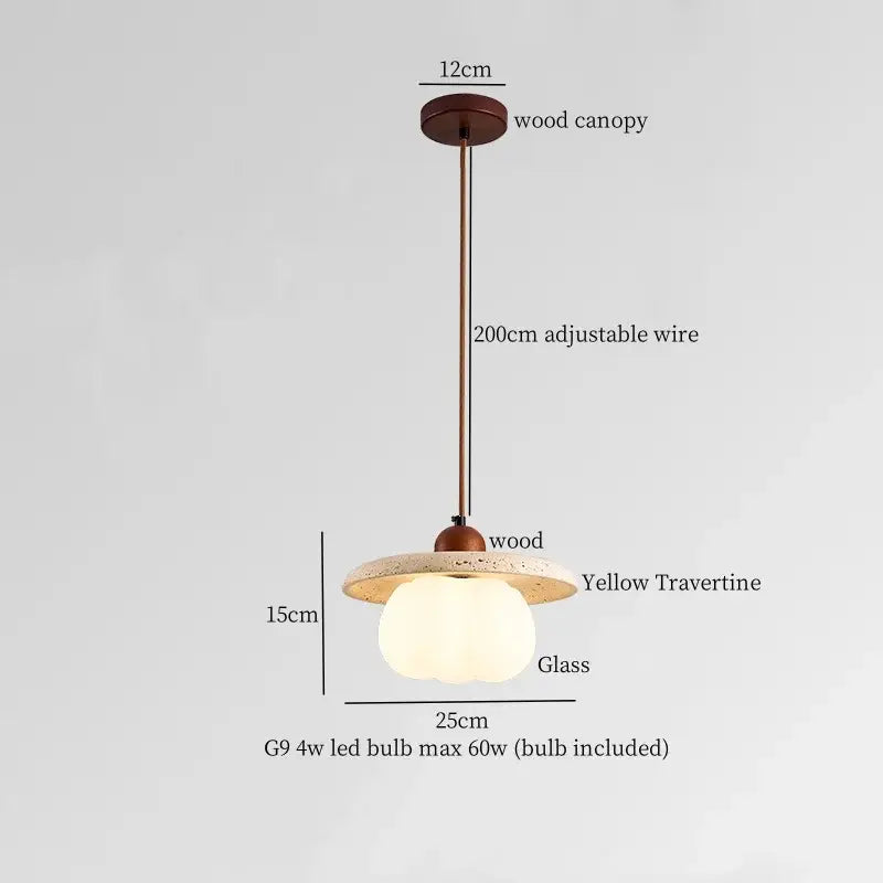 Black travertine led pendant light dining room lava stone globe