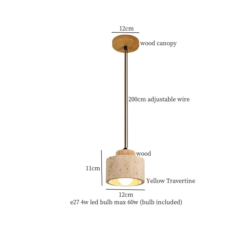 Black travertine led pendant light dining room lava stone globe