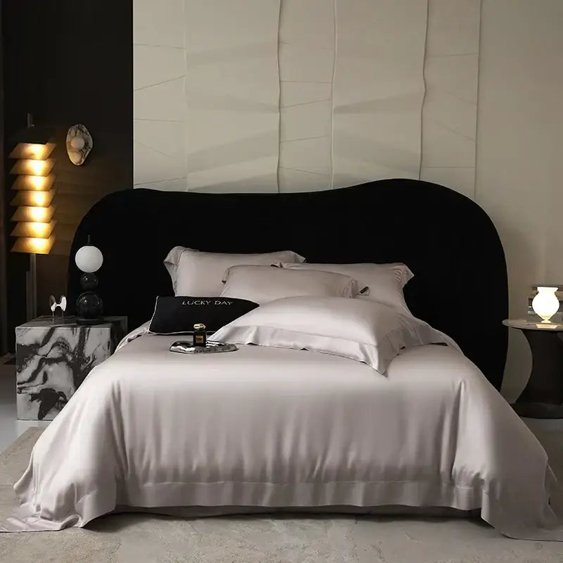 Black velvet lyocell eucalyptus fiber bedding set bedroom luxury soft