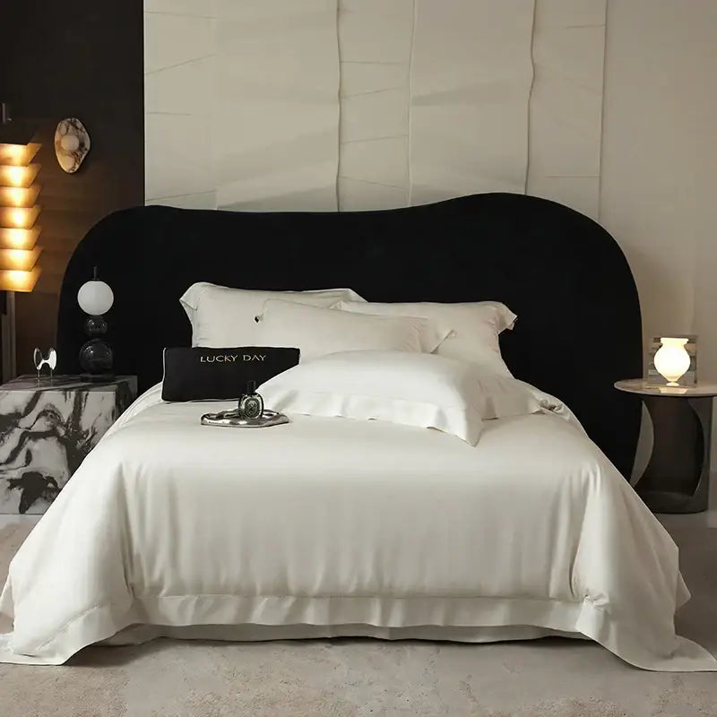 Black velvet lyocell eucalyptus fiber bedding set bedroom luxury soft
