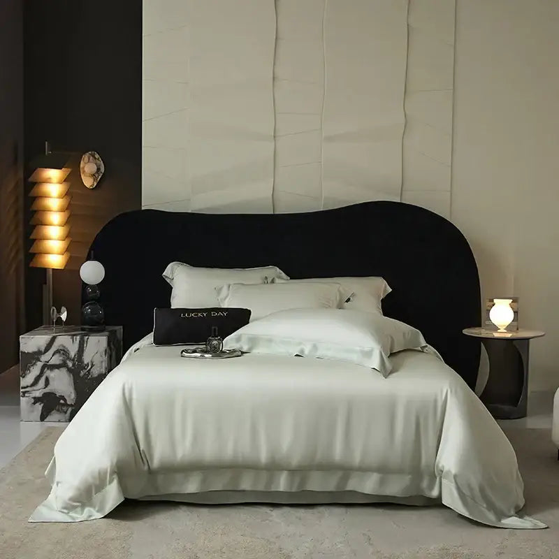Black velvet lyocell eucalyptus fiber bedding set bedroom luxury soft