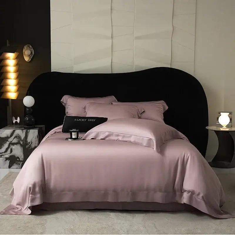 Black velvet lyocell eucalyptus fiber bedding set bedroom luxury soft