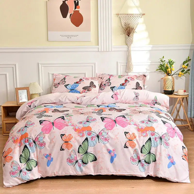Black & white branch flower duvet cover set bedroom bedding