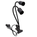 Black & white flexible gooseneck desk light bedroom clip lamp
