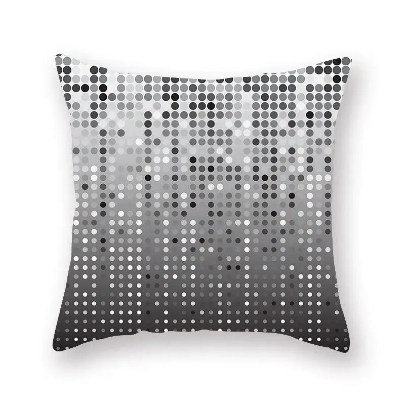 Black white & gold geometric star stripe print pillowcase bedroom decor