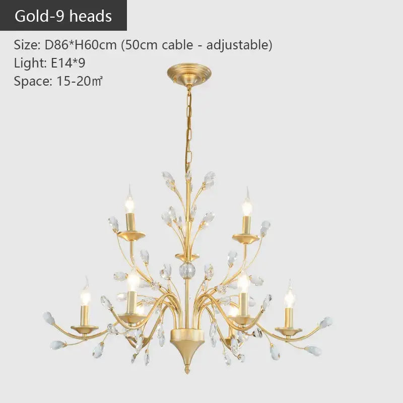 Black wrought iron crystal led chandelier dining room light