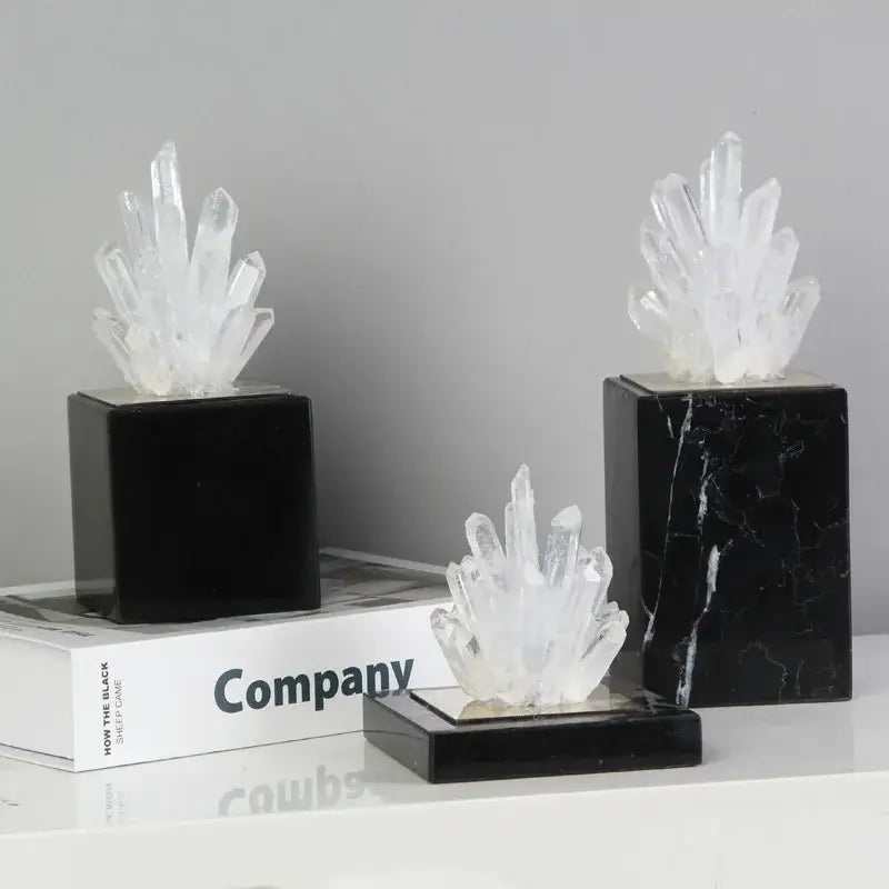 Blue agate stone crystal sculpture living room mirrored ornament