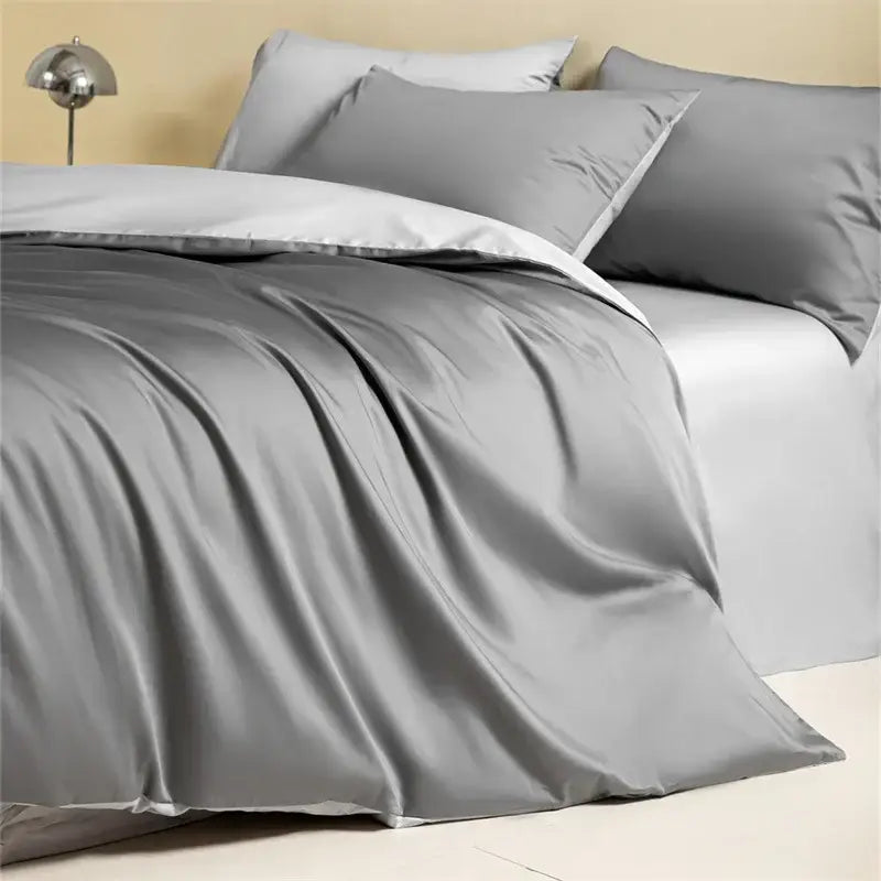 Blue and beige egyptian cotton bedding set for bedroom