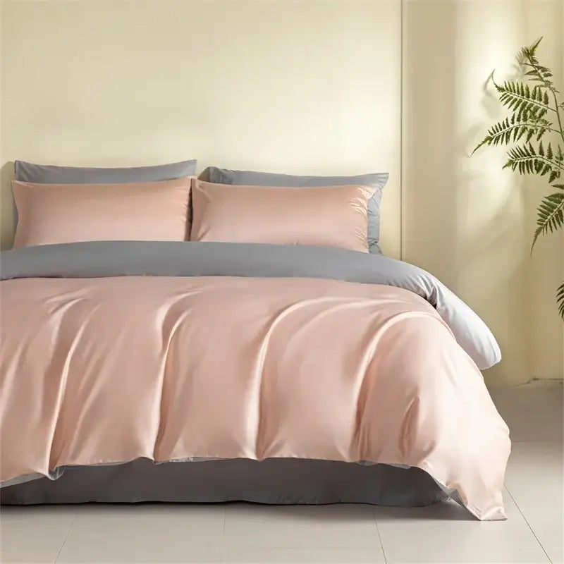 Blue and beige egyptian cotton bedding set for bedroom