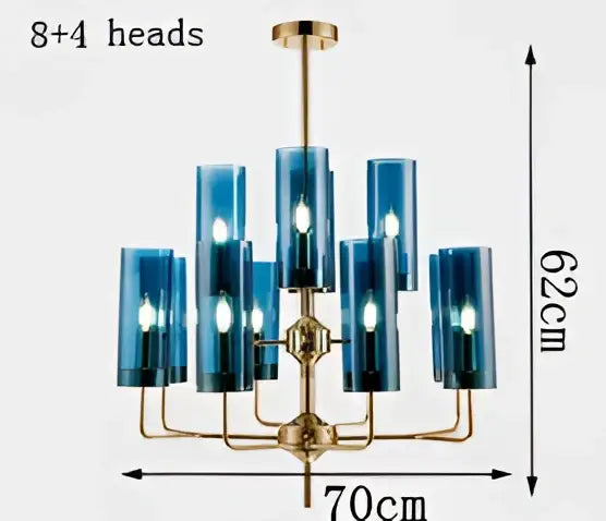 Blue and gold decorbites glass chandelier – kitchen island light