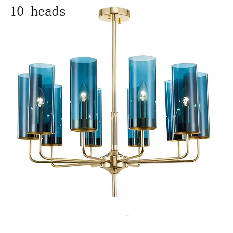 Blue and gold decorbites glass chandelier – kitchen island light