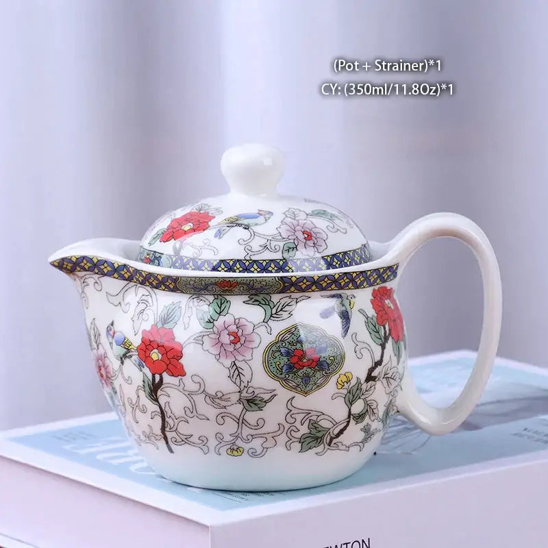 Blue and gold dragon teapot tea set dining room ceramic teaware