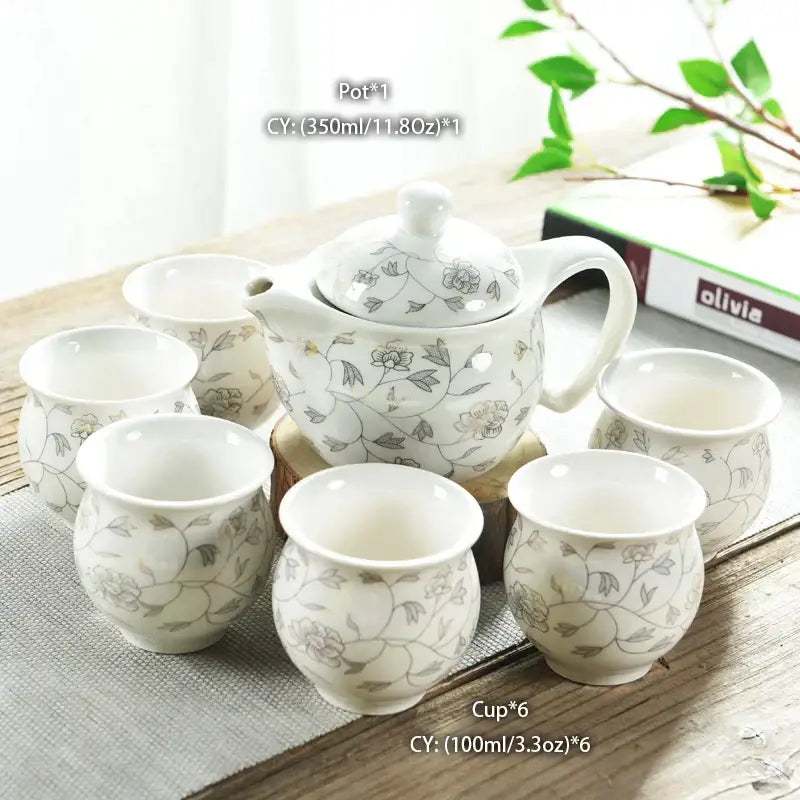 Blue and gold dragon teapot tea set dining room ceramic teaware