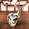 Blue and green crystal glass elephant sculpture living room decor