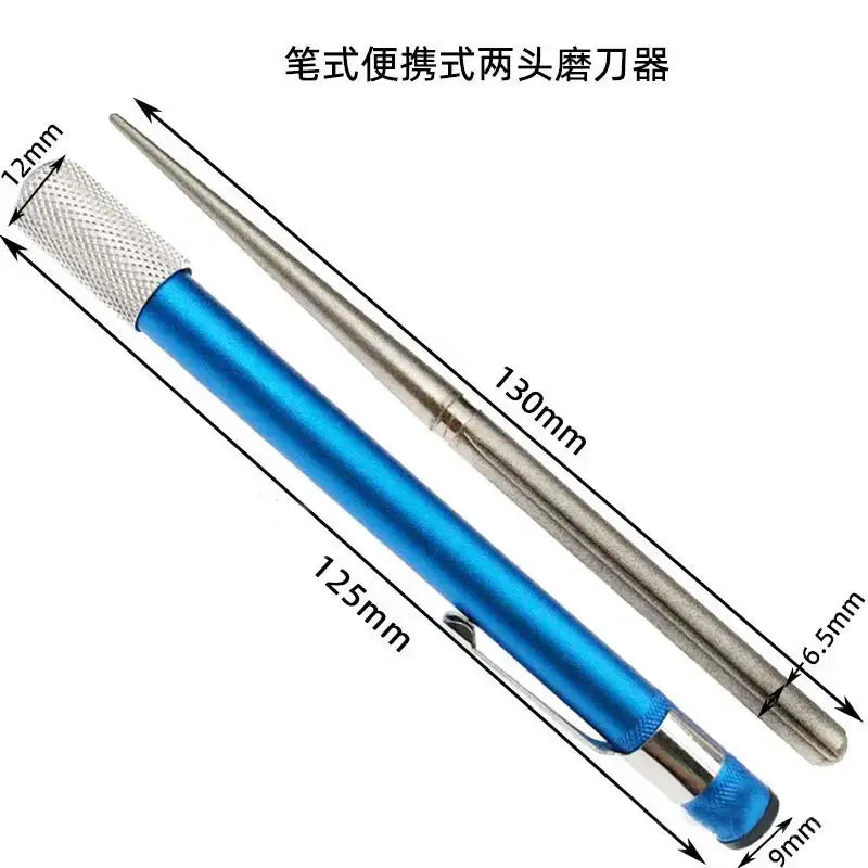 Blue and silver aluminum decorbites knife sharpener kitchen tool