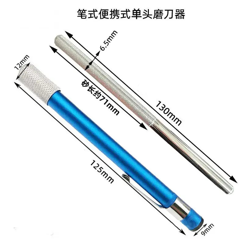 Blue and silver aluminum decorbites knife sharpener kitchen tool