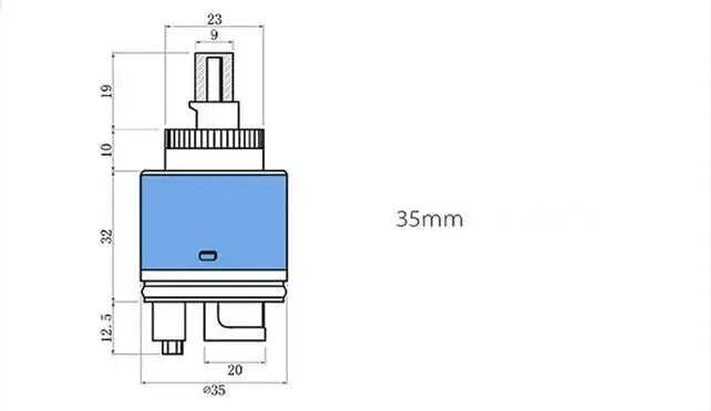 Blue and white 40mm ceramic faucet cartridge kitchen water saving