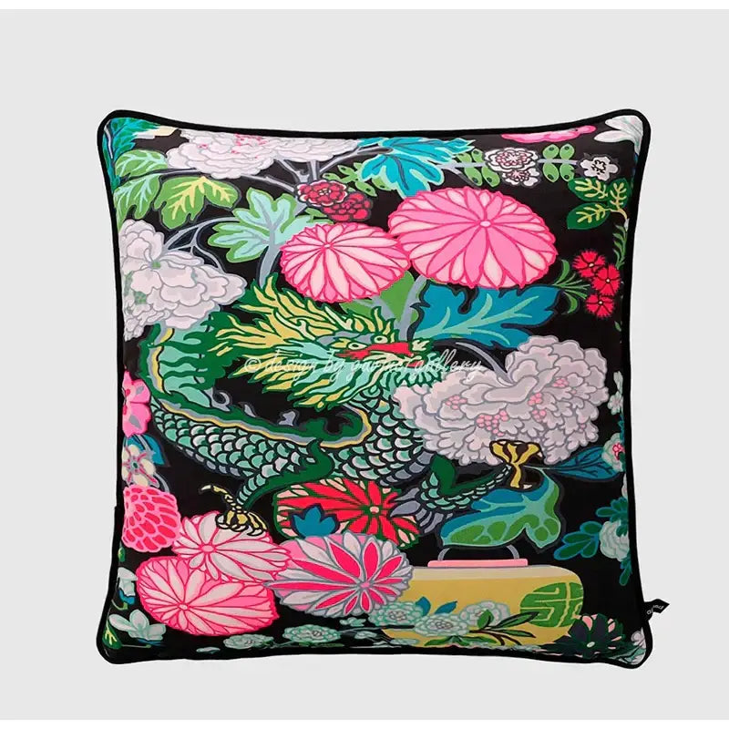 Blue and white crane throw pillow case – living room tassel cushion
