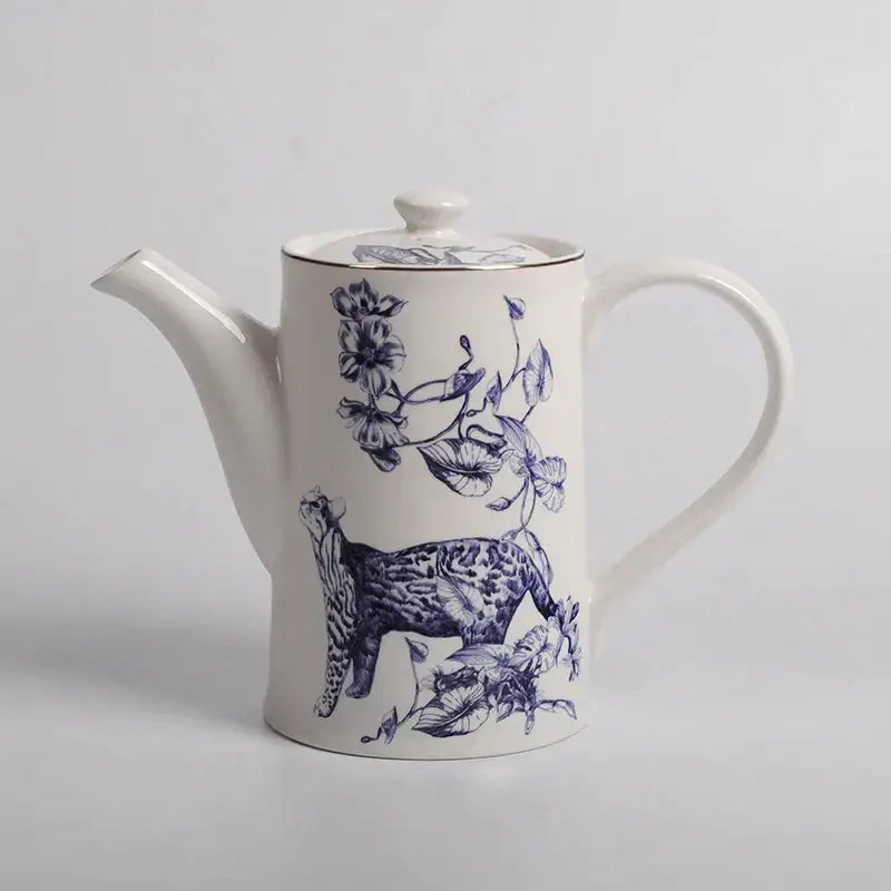 Blue and white floral porcelain kitchenware dining experience set