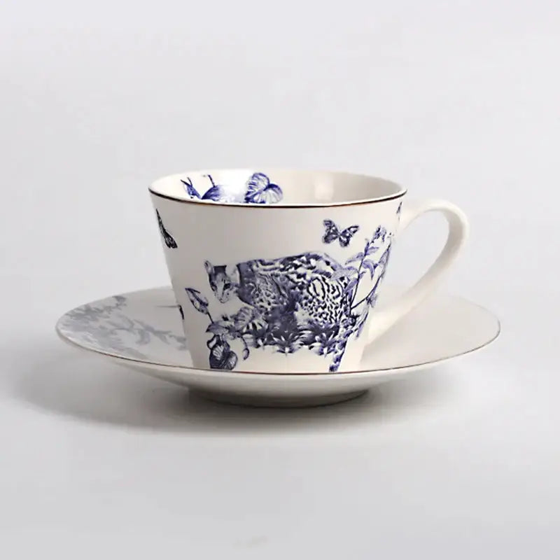 Blue and white floral porcelain kitchenware dining experience set