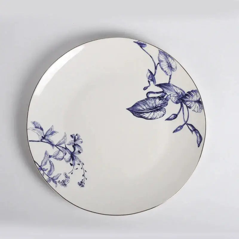 Blue and white floral porcelain kitchenware dining experience set