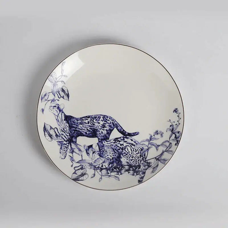 Blue and white floral porcelain kitchenware dining experience set