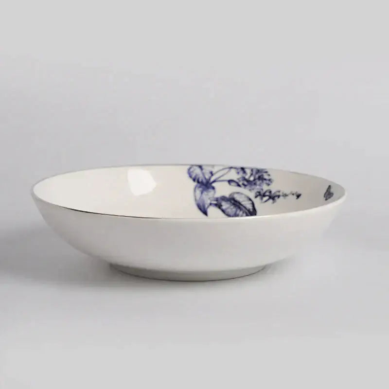 Blue and white floral porcelain kitchenware dining experience set
