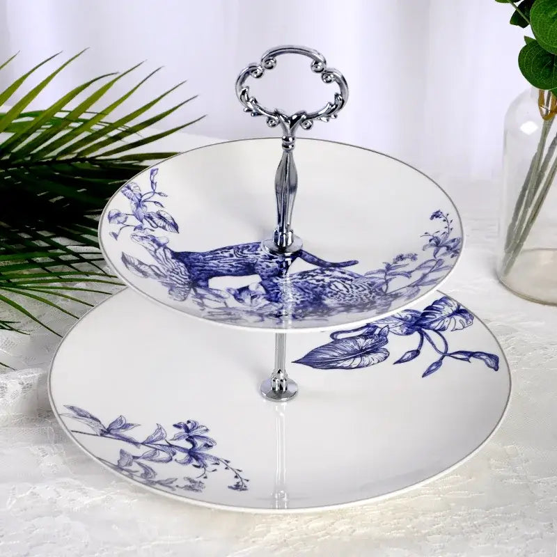 Blue and white floral porcelain kitchenware dining experience set