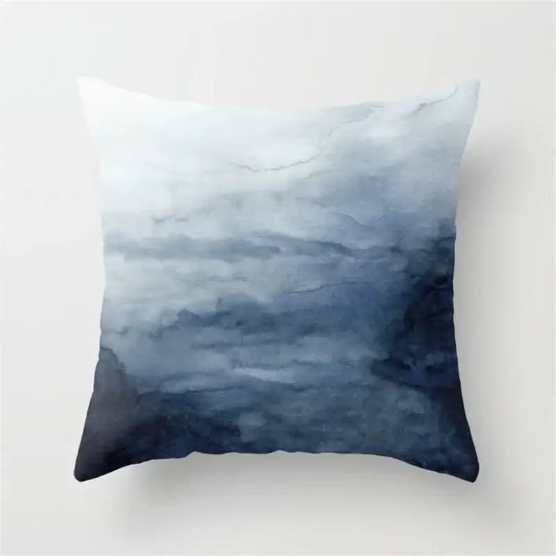 Blue and white geometric heart round cushion cover living room decor