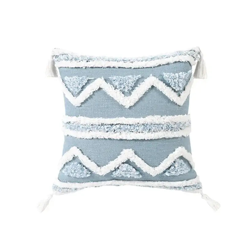 Blue and white geometric tufted pillowcase set bedroom long pillow