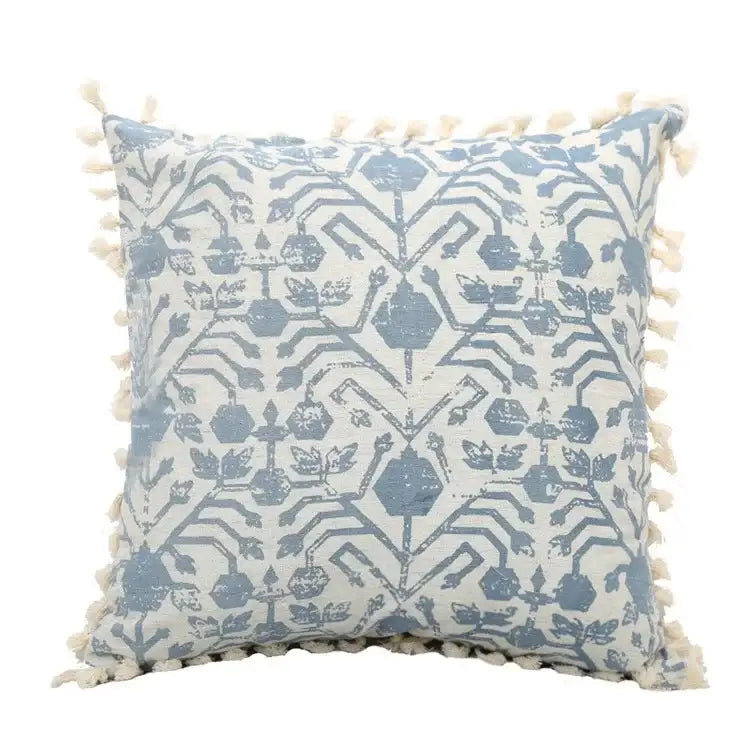 Blue and white geometric tufted pillowcase set bedroom long pillow