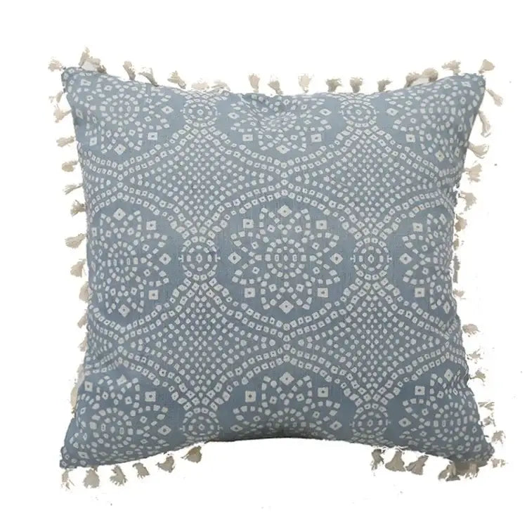 Blue and white geometric tufted pillowcase set bedroom long pillow