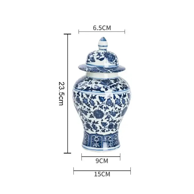 Blue and white porcelain dragon ginger jar dining room storage pot